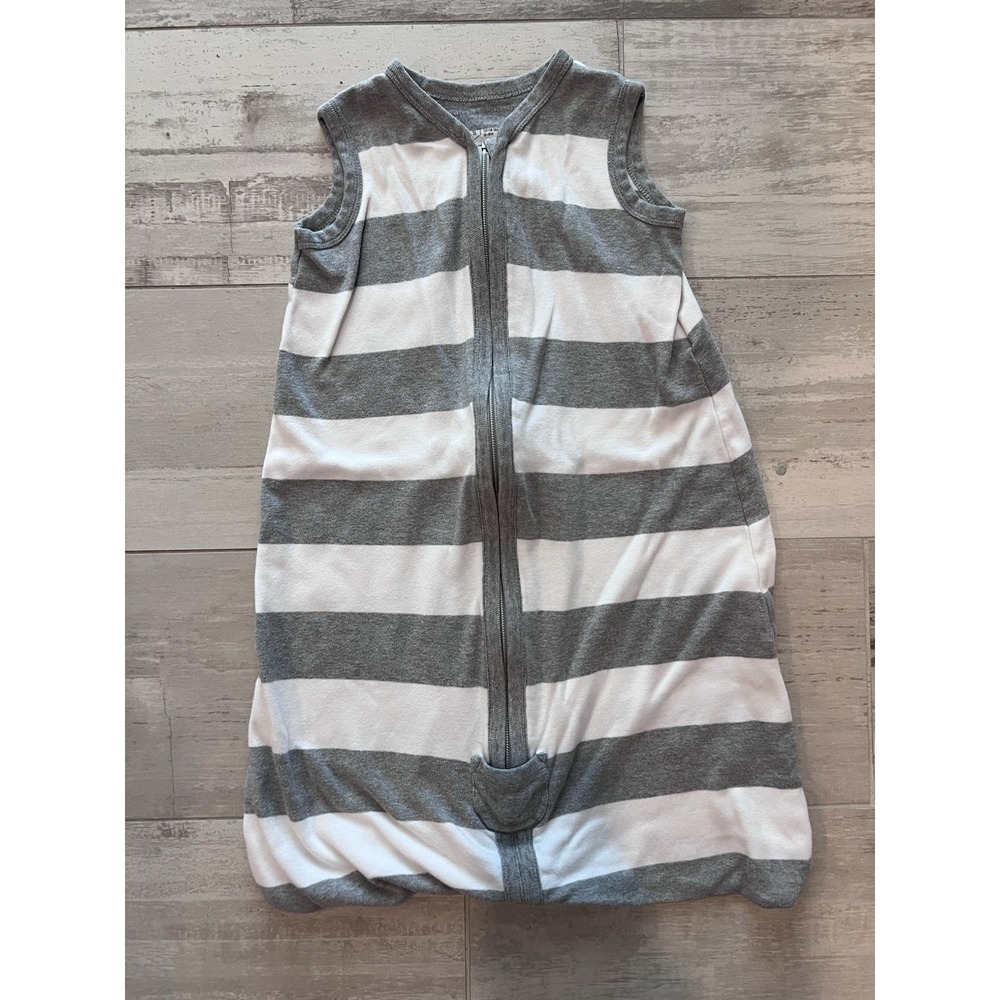 Burts Bees Baby Beekeeper Sleep Sack Size Small 0-6 Months Grey White Stripes